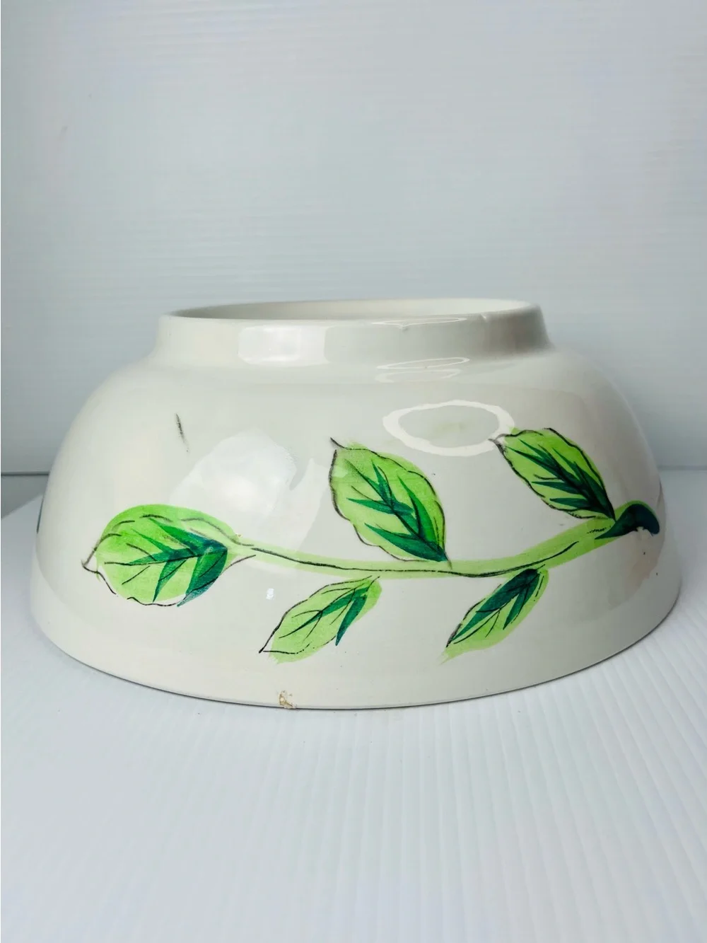 Vintage Hand Painted Fruit Pattern Serving Bowl